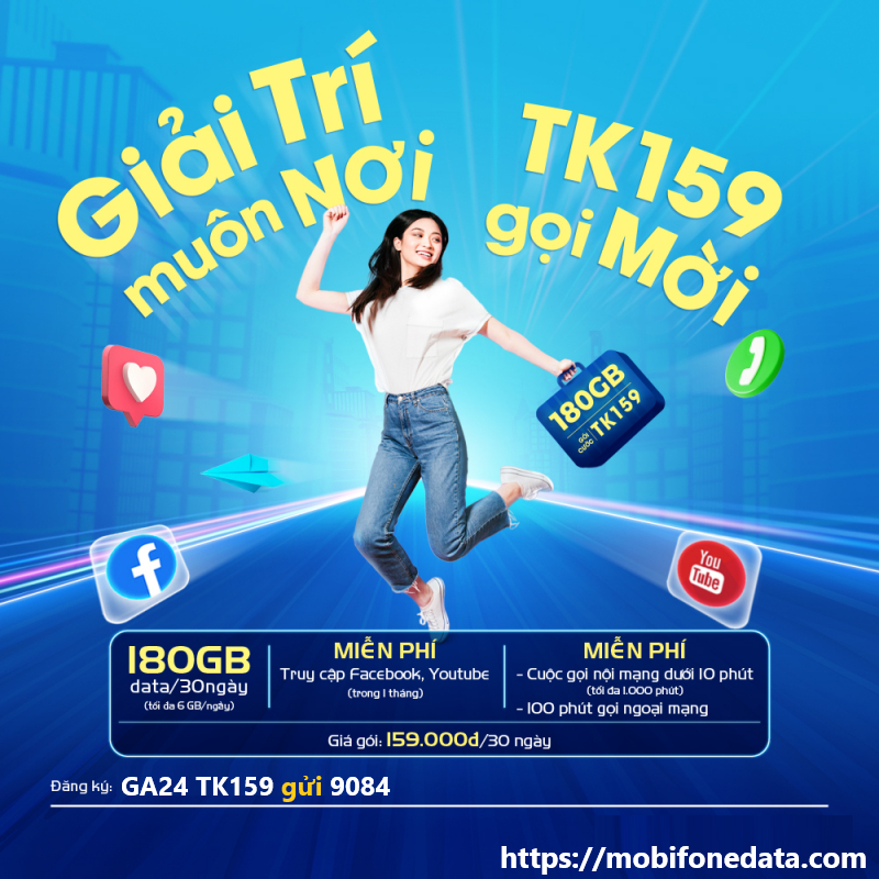 Đăng ký gói cước TK159 Mobifone combo ưu đãi