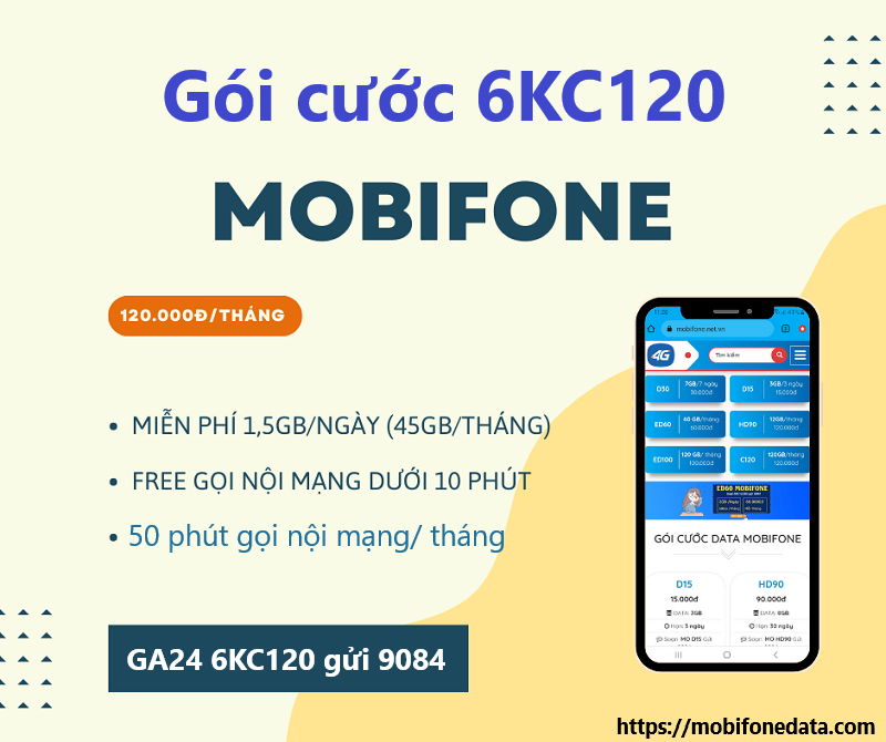 6KC120 Mobifone - Gói cước Mobifone ngập tràn ưu đãi 1