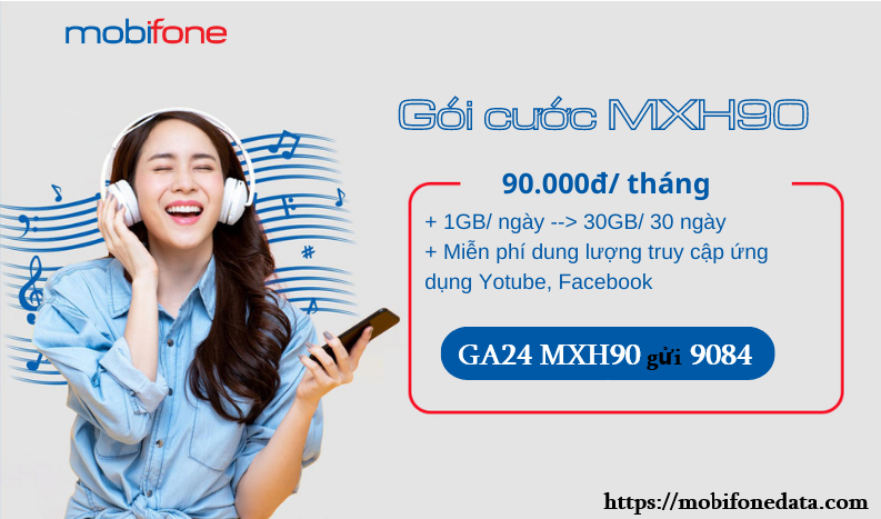 Gói cước MXH90 Mobifone ưu đãi mạng xã hội