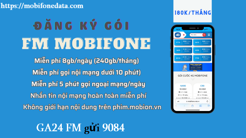 Đăng ký gói cước FM Mobifone 8GB/ ngày Free gọi thoại